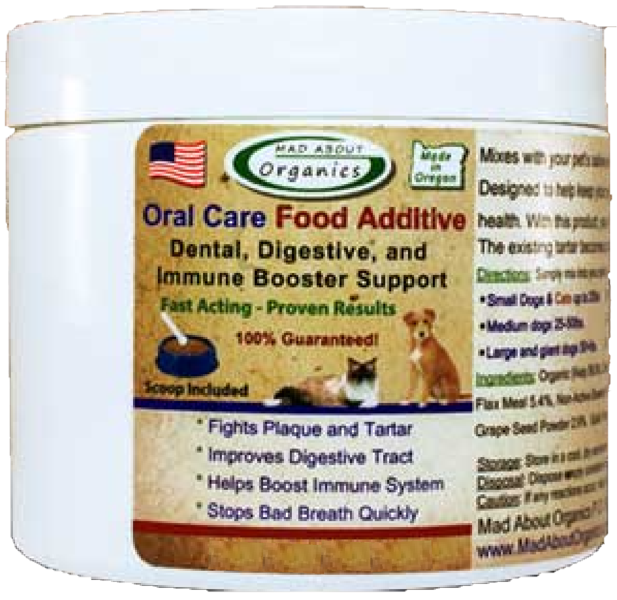 Mad About Organics Oral Care Food Additive 8oz by Pet Food Warehouse