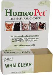Homeopet 15ml Worm Clear Feline Solution by Pet Food Warehouse