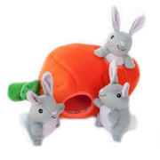 Zippy Paws Bunny Carrot Burrow Easter Dog Toy by Pet Food Warehouse
