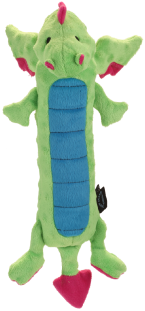 Go Dog Large Green Skinny Dragon with Chew Guard Dog Toy by Pet Food Warehouse