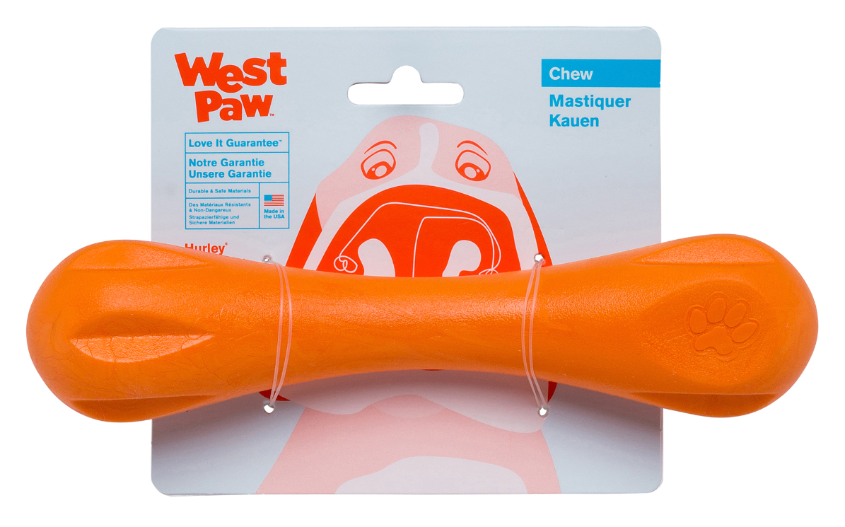 West Paw Hurley Hurley Dog Toy Tangerine 8.25" by Pet Food Warehouse