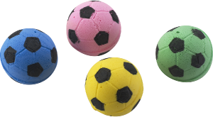 Ethical Pet 4 Pack Sponge Soccer Ball Cat Toy by Pet Food Warehouse