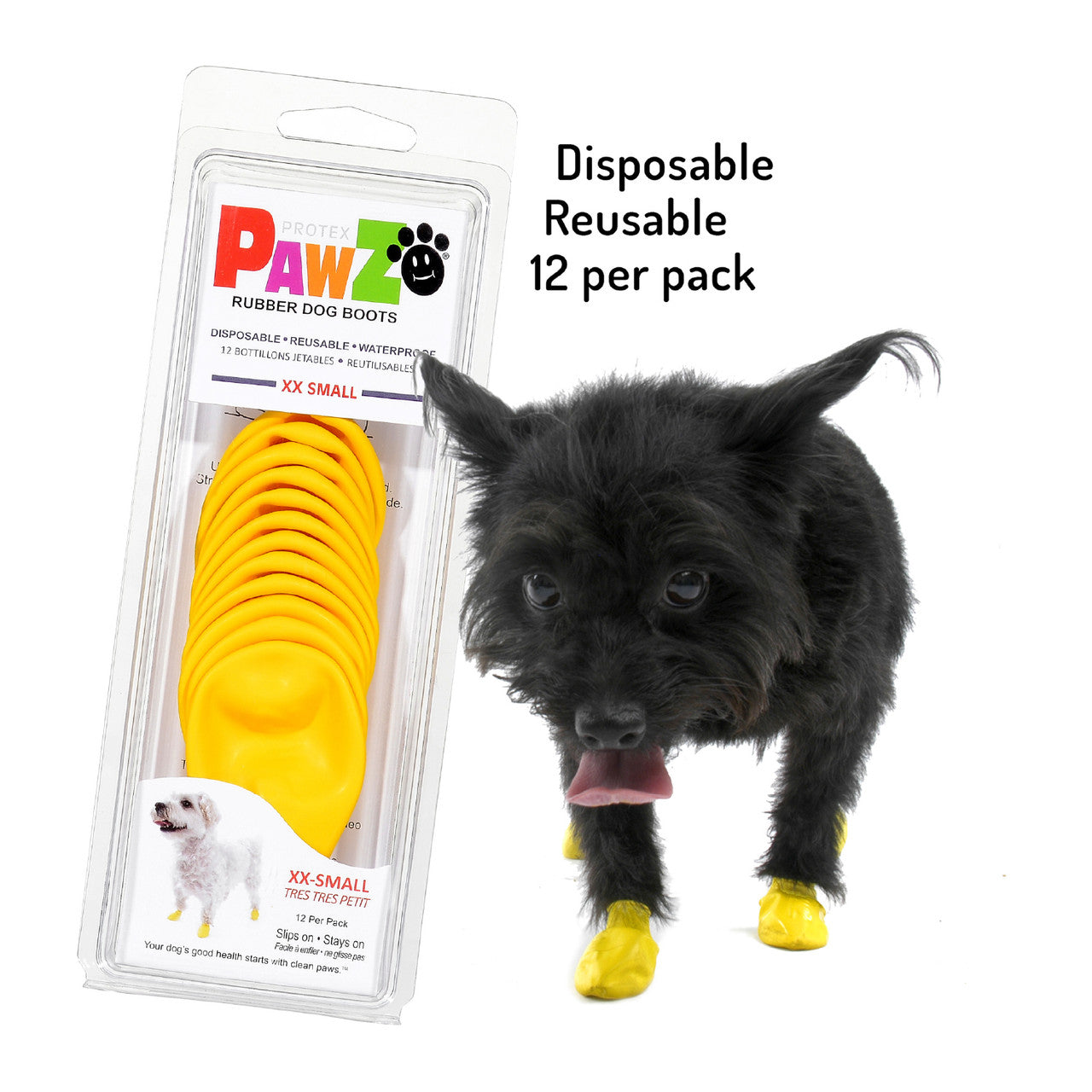 Pawz Dog Boots Yellow Extra Extra Small by Pet Food Warehouse