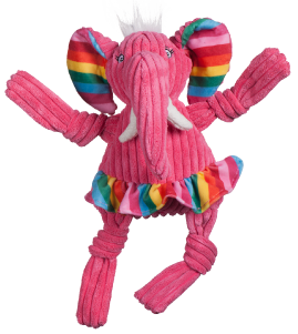 HuggleHound Small Knottie Rainbow Elephant Dog Toy by Pet Food Warehouse