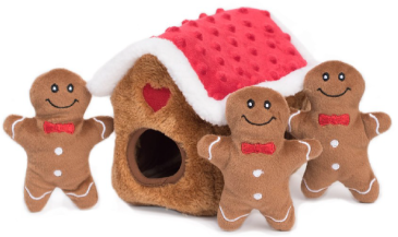 Zippy Paws Gingerbread House Holiday Dog Toy by Pet Food Warehouse