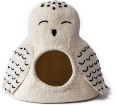Dharma Dog Karma Cat Wool Pet Cave Owl Snowy Cat Bed by Pet Food Warehouse