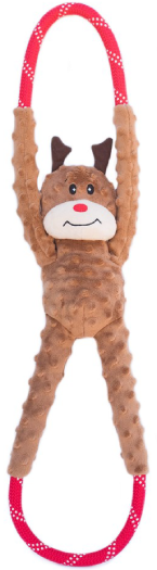 Zippy Paws Reindeer Ropetugz Holiday Dog Toy by Pet Food Warehouse