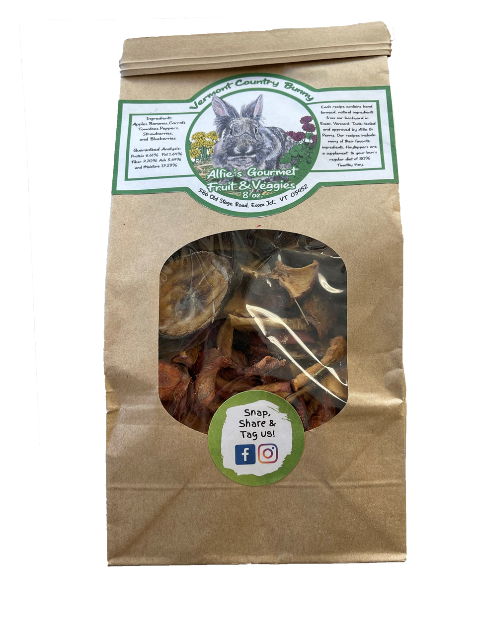 Vermont Country Bunny Gourmet Fruit & Veggies 8oz by Pet Food Warehouse