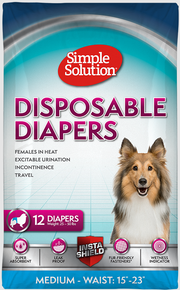 Bramton Disposable Simple Solution Dog Diaper 12 pack Medium by Pet Food Warehouse