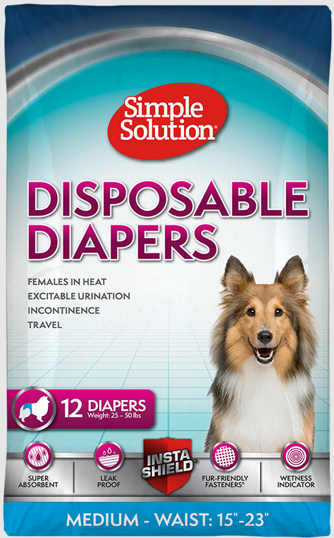 Bramton Disposable Simple Solution Dog Diaper 12 pack Medium by Pet Food Warehouse