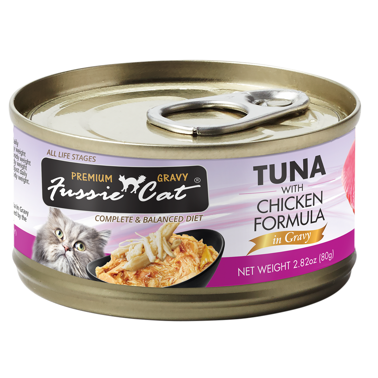 Fussie Cat Premium Tuna w/Chicken in Gravy 2.82oz by Pet Food Warehouse