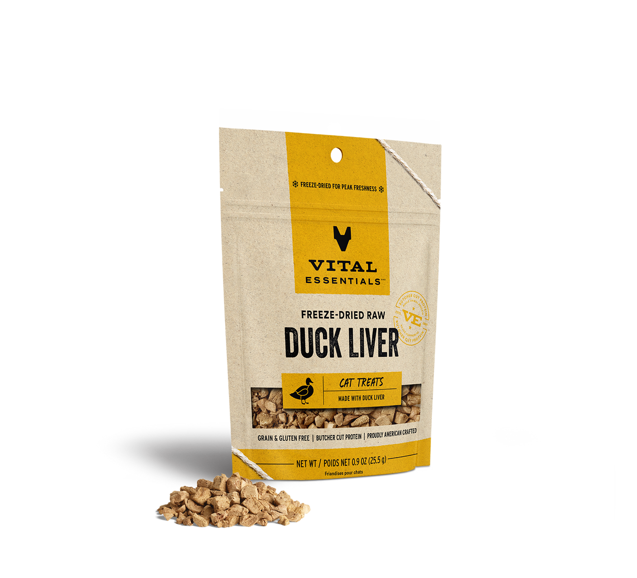 Vital Essentials Freeze-Dried Cat Treat Duck Liver .9oz by Pet Food Warehouse