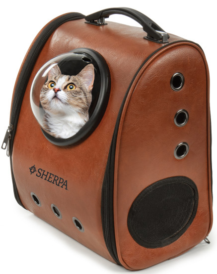 Sherpa Cat Travel Backpack Airline Approved Mesh Windows Bubble View Window Brow by Pet Food Warehouse