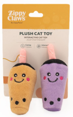 ZippyClaws Nomnomz Milk & Tea Cat Toy by Pet Food Warehouse