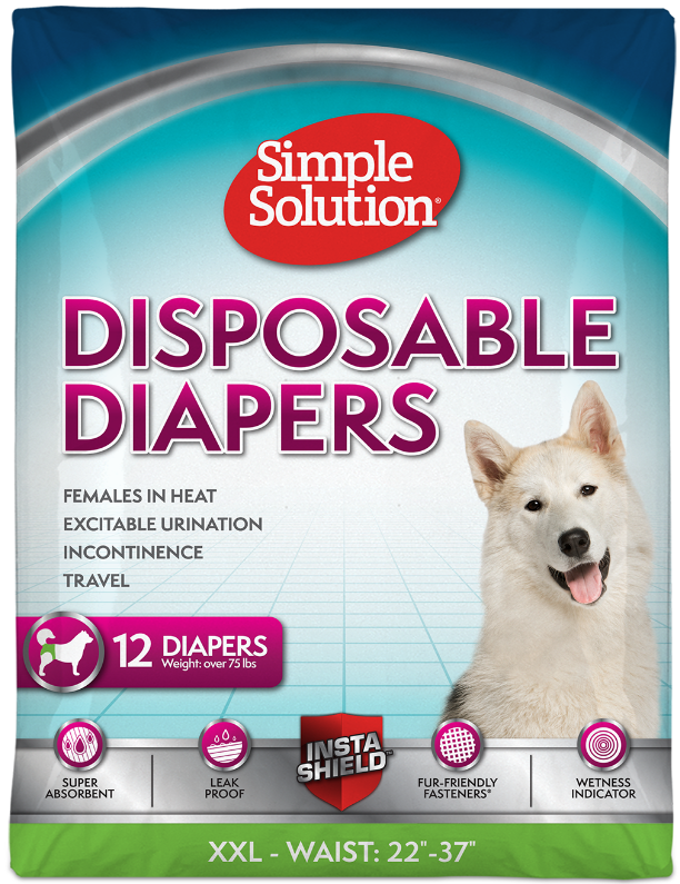 Bramton Disposable Simple Solution Dog Diaper 12 pack Extra Extra Large by Pet Food Warehouse