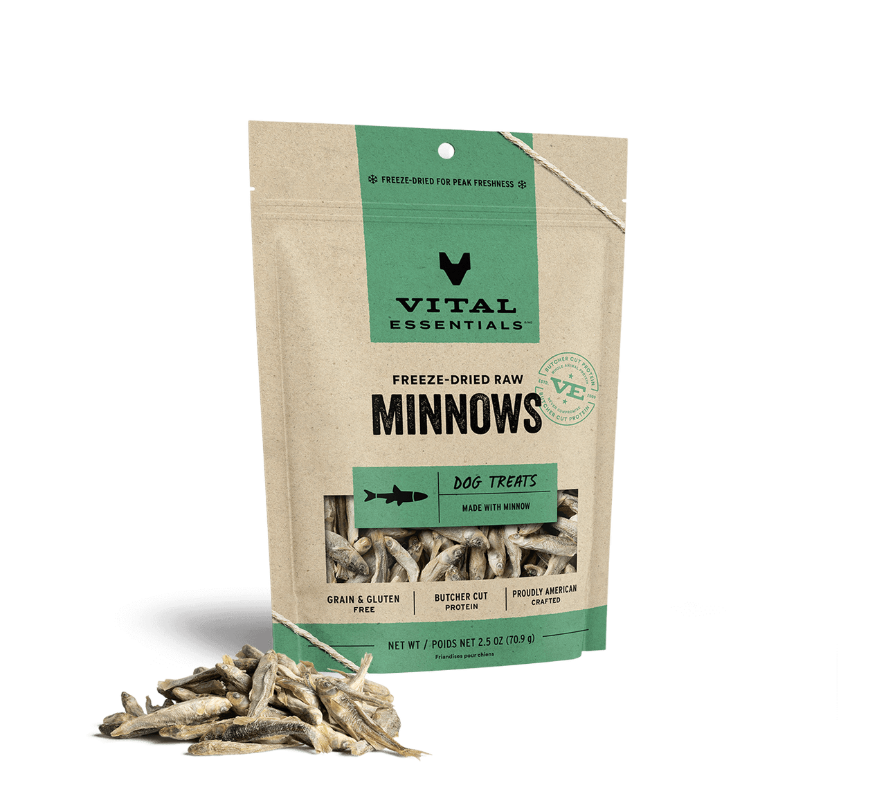 Vital Essentials Freeze-Dried Dog Treats Minnows 2.5oz by Pet Food Warehouse