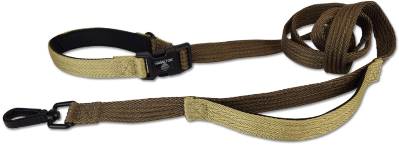 Hamilton Leash Get Out & Go Woodland Brown & Gold 1 6' by Pet Food Warehouse