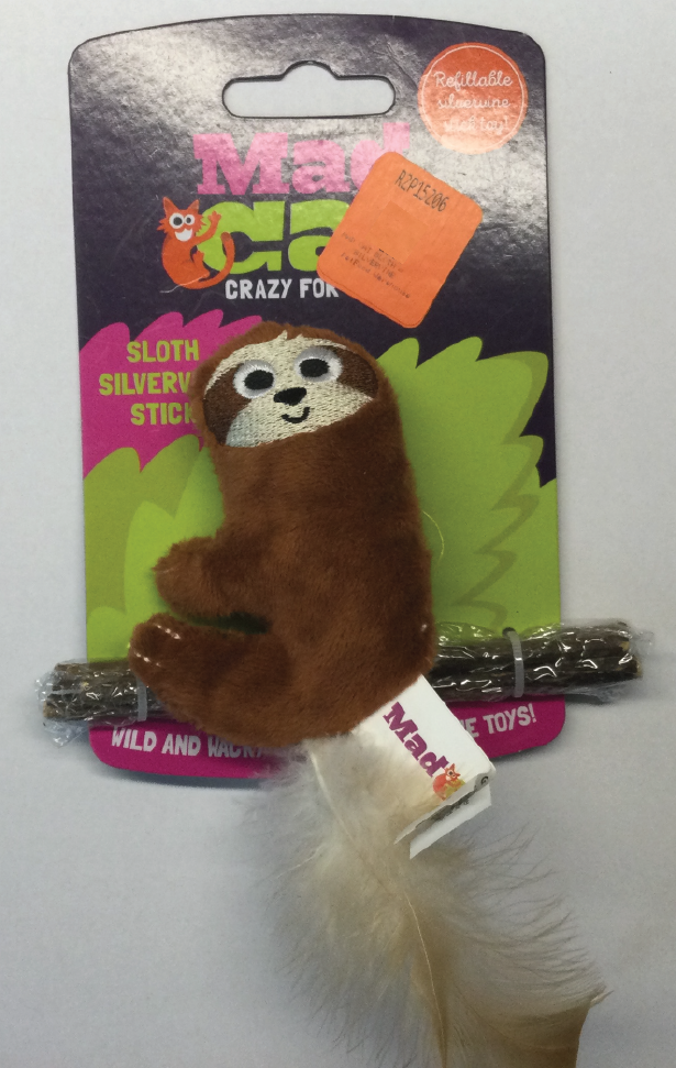 R2P Pet Mad Cat Sloth w/ Silvervine Cat Toy by Pet Food Warehouse