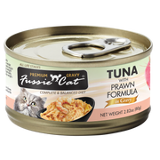 Fussie Cat Premium Tuna w/Prawns in Gravy 2.82oz by Pet Food Warehouse
