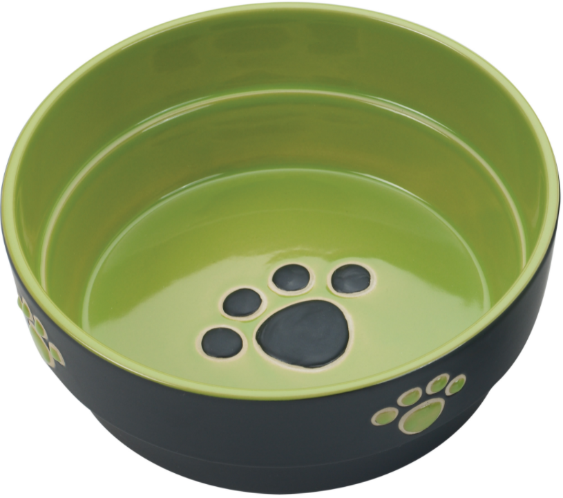 Ethical Spot Fresco Stoneware Dish Green Dog 5" by Pet Food Warehouse