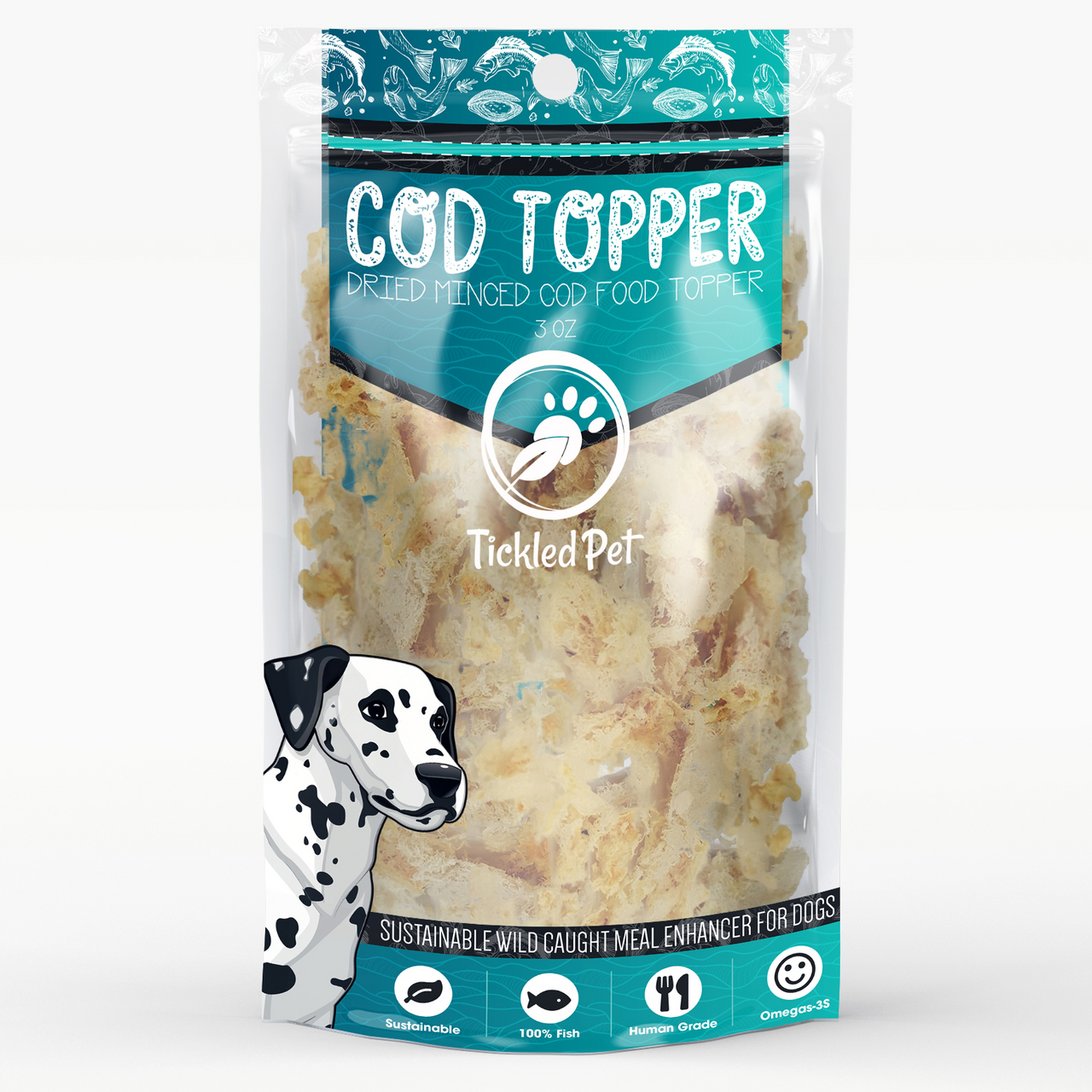Tickled Pet Food Topper Cod For Dogs 6oz by Pet Food Warehouse