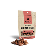 Vital Essentials Freeze-Dried Cat Treat Chicken Hearts .8oz by Pet Food Warehouse