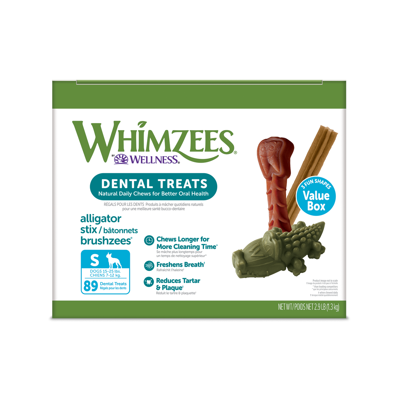 Whimzees Natural Dental Value Box Dog Treats Small 89 count by Pet Food Warehouse
