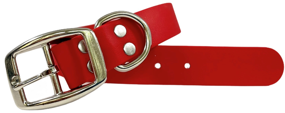 Waggle Woof & Wander Biothane Dog Adjustable Collar Red 3/4 Small up to 15" by Pet Food Warehouse
