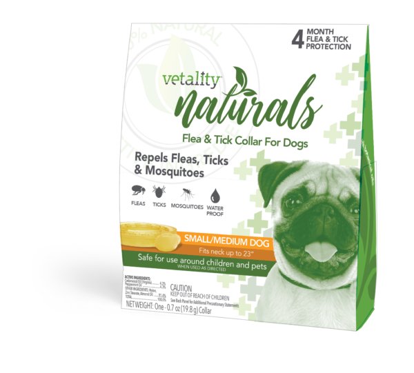 Vetality Naturals Flea & Tick Collar Small-Med Dogs fits neck up to 23" 4 month by Pet Food Warehouse