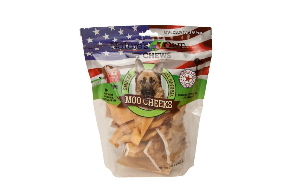 Nature's Own Not Rawhide Moo Cheeks 8oz by Pet Food Warehouse