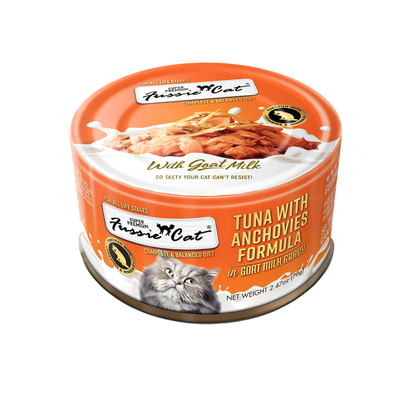 Fussie Cat Premium Tuna w/Anchovies in Goats Milk 2.47oz by Pet Food Warehouse