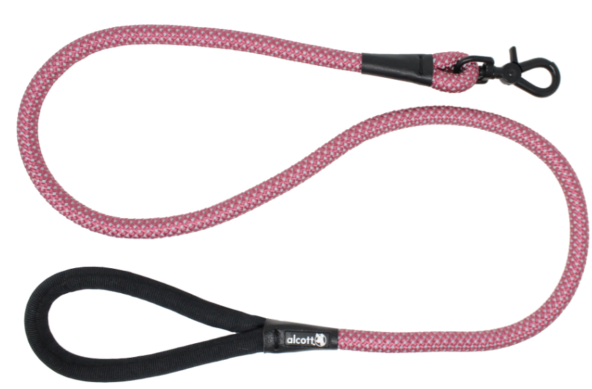 Alcott Adventure Rope Leash Reflective Stitching 5' Red by Pet Food Warehouse