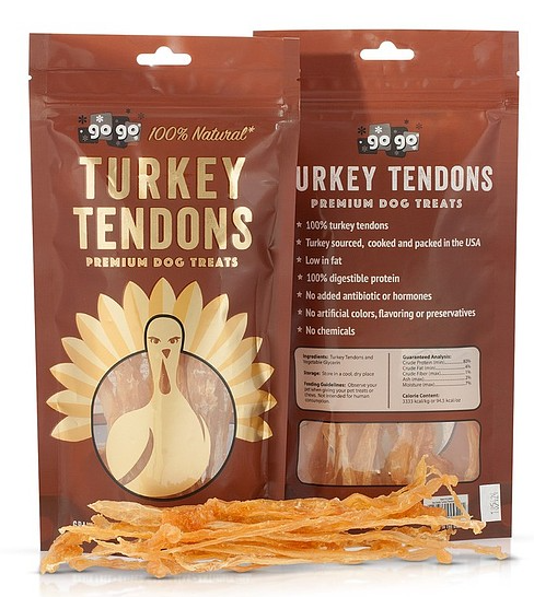 Go Go Turkey Tendon Strips 3oz by Pet Food Warehouse