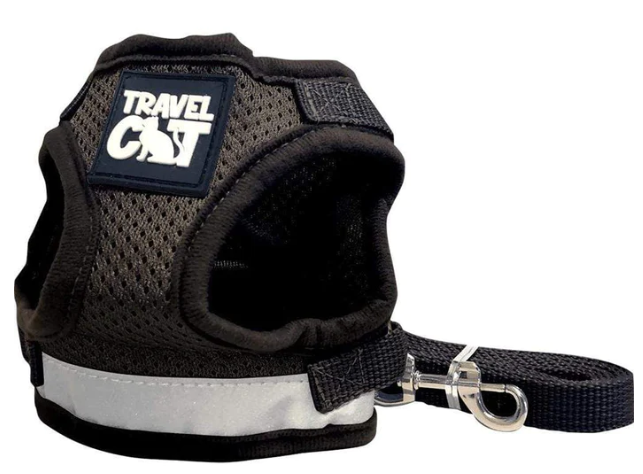 Travel Cat The True Adventurer Harness & Leash Black Extra Small by Pet Food Warehouse