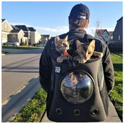 Travel Cat "The Fat Cat" Cat Backpack For Larger Cats Charcoal by Pet Food Warehouse