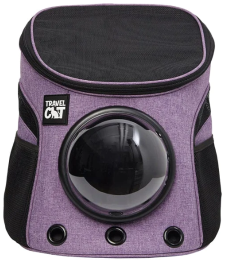 Travel Cat "The Fat Cat" Mini Cat Backpack Purple by Pet Food Warehouse