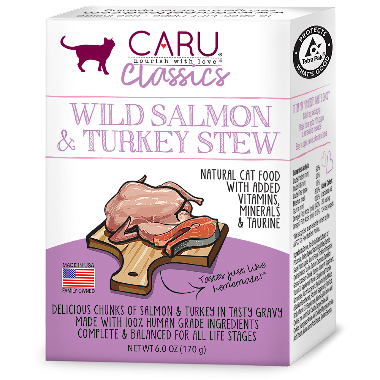 CARU Classics Wild Salmon & Turkey Stew for Cats 5.5oz by Pet Food Warehouse