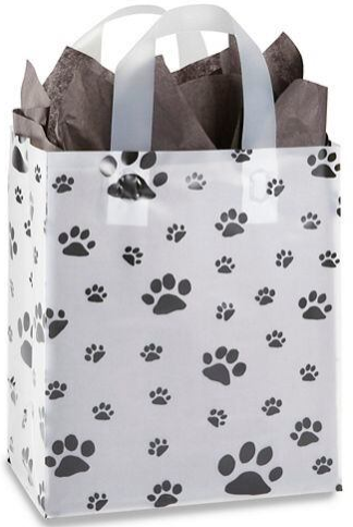 Medium Frosty Paw Print Gift Bag by Pet Food Warehouse