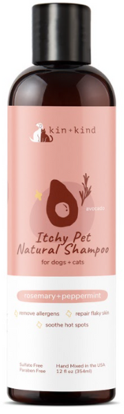 Kin+Kind Rosemary + Peppermint Itchy Pet Dog & Cat Shampoo 12oz by Pet Food Warehouse
