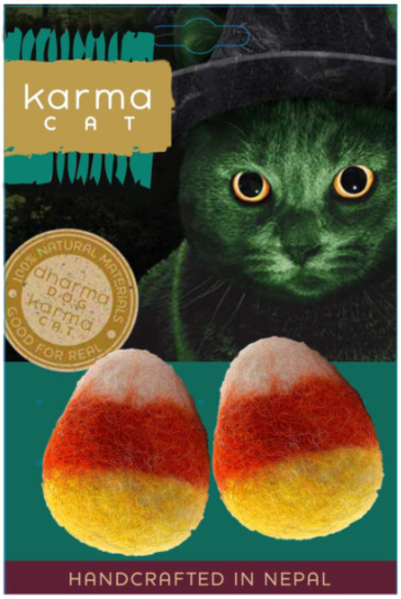 Dharma Dog Karma Cat Wool Candy Corn 2 Pack by Pet Food Warehouse