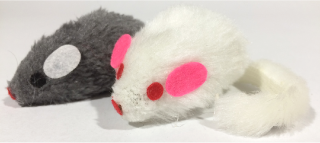 Large Fur Felt-Face Mice Cat Toy by Pet Food Warehouse