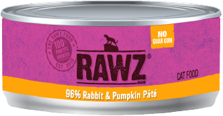Rawz 96% Rabbit Pumpkin Cat Food 3oz by Pet Food Warehouse