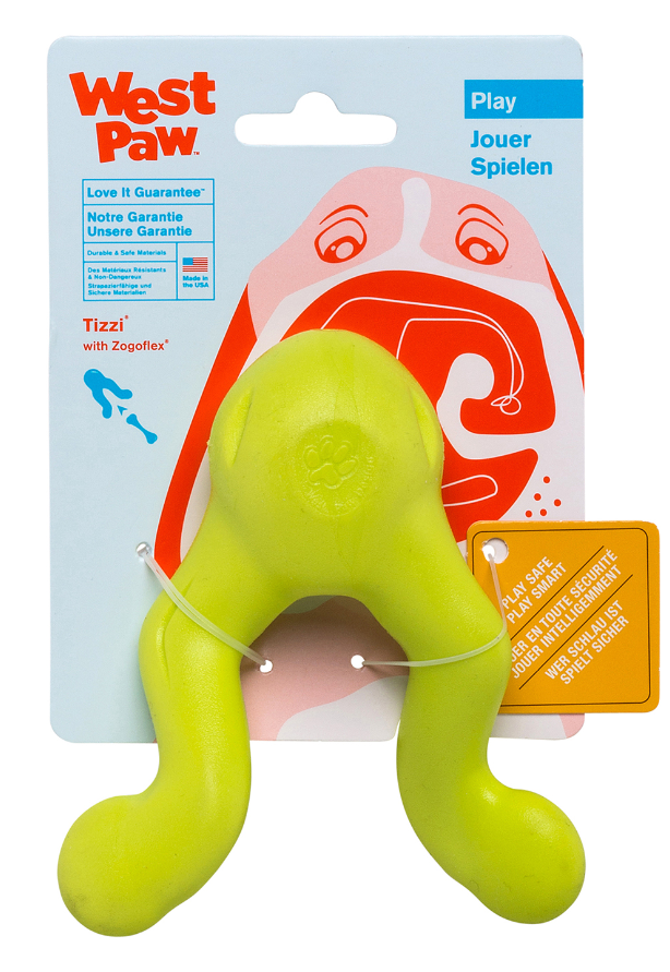 West Paw Tizzi Dog Toy Green 4.5" by Pet Food Warehouse