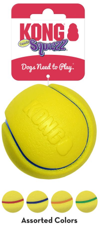 Kong PCT2B Squeezz Tennis Assorted Medium Dog Toy by Pet Food Warehouse