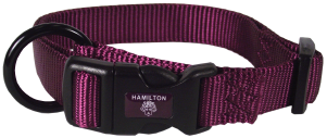 Hamilton Adjustable Dog Collar Wine 1" 18-26" by Pet Food Warehouse