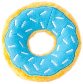 Zippy Paws Blueberry Glazed White Donut Dog Toy by Pet Food Warehouse
