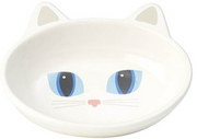Petrageous 5.5" White Oval Frisky Kitty Dish by Pet Food Warehouse