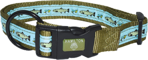 Hamilton Adjustable Dog Collar Outdoorsman Fish 1" 18-26" by Pet Food Warehouse