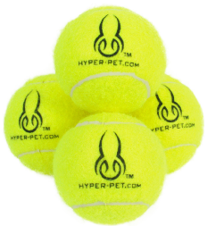 Hyper Pet 4 Pack Green Tennis Balls Dog Toy by Pet Food Warehouse