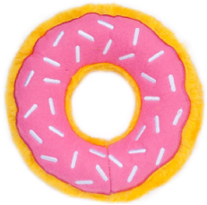 Zippy Paws Jumbo Strawberry Donut Dog Toy by Pet Food Warehouse